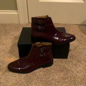 Women’s Franco Sarto size 7.5 burgundy patent boot